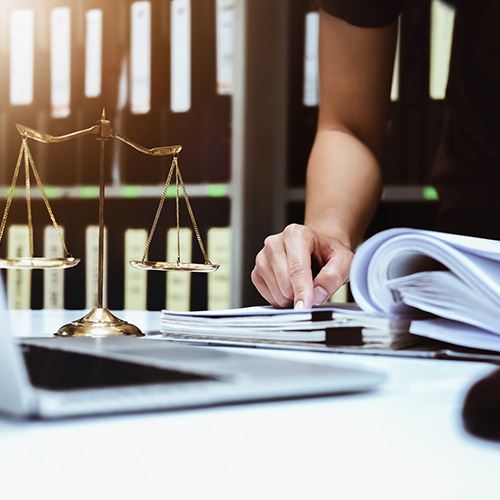 Image of a woman reviewing documents